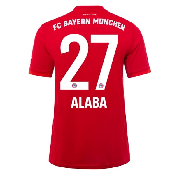 Trikot Bayern München NO.27 Alaba Heim 2019-20 Rote Fussballtrikots Günstig